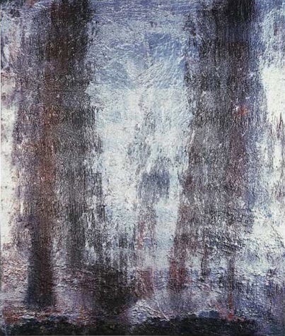 Pathos und Subtilität silber • 1998 119 × 127 cm • Öl, Aluminium auf Leinwand