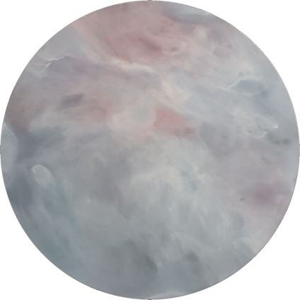 Ohne Titel, Berlin 2020, Öl auf Leinwand, Ø 130 cm